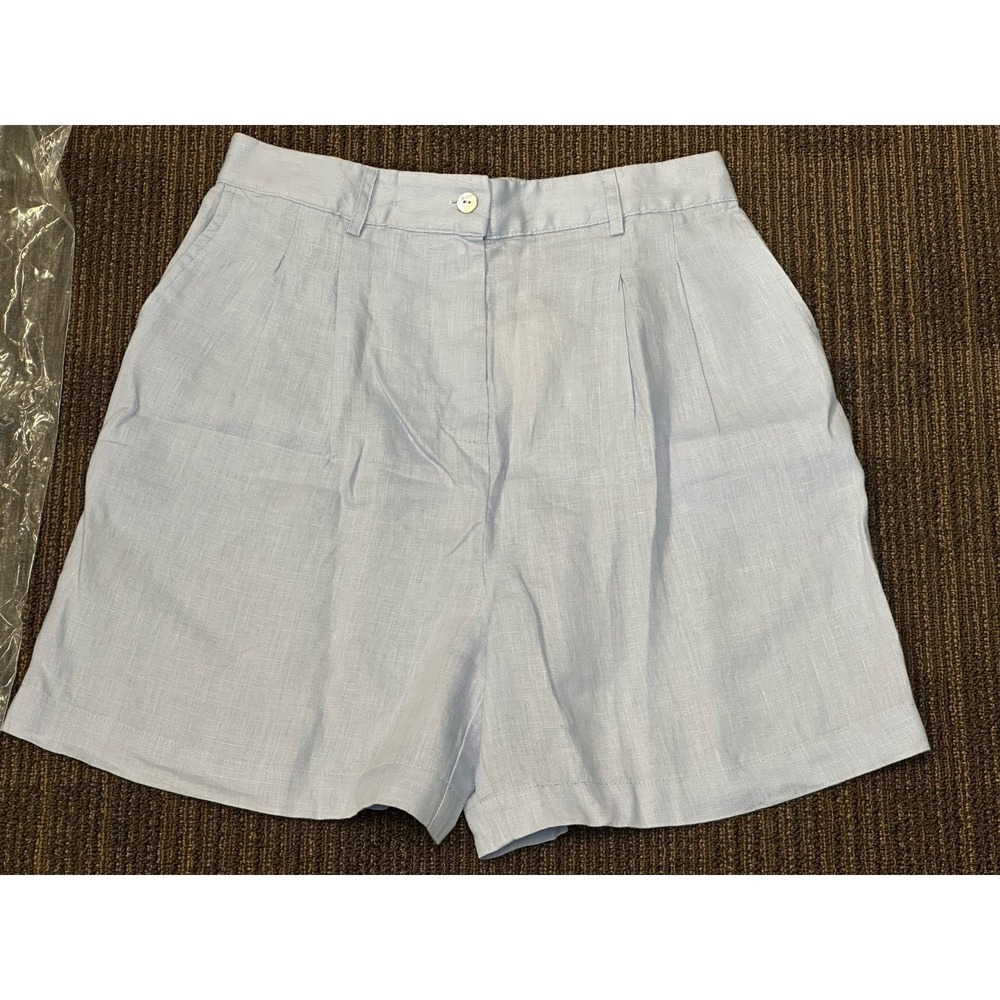 DONNI The Linen Pleated Short shorts high waist coastal beach hamptons sz M New